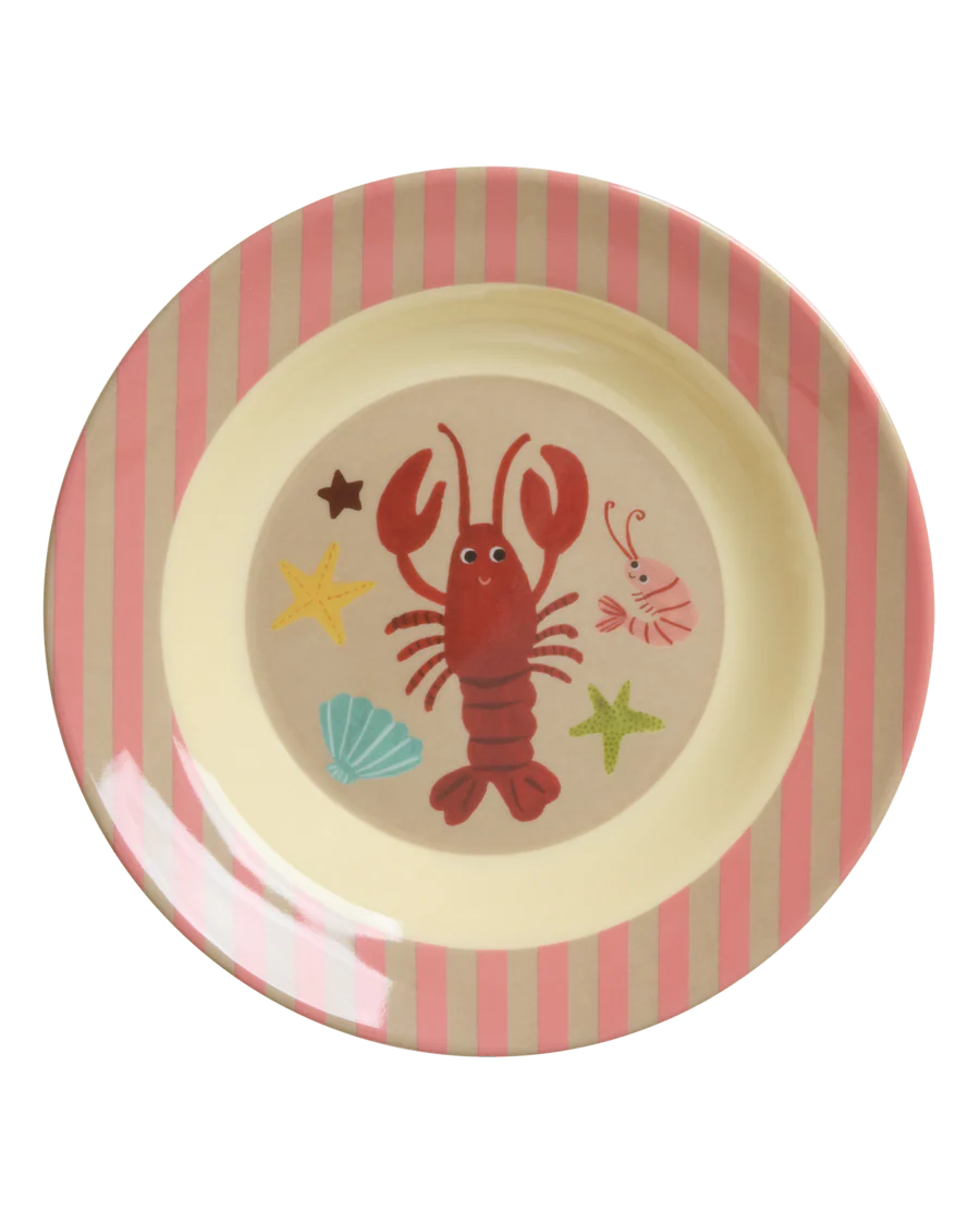 Rice Melamine kinderschaaltje - Koraal - Ocean Print