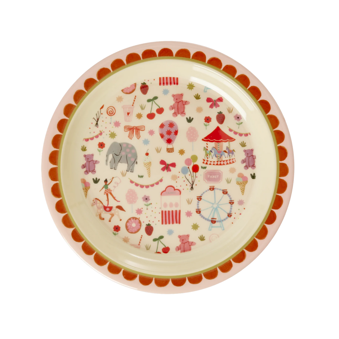 Rice - Kinderbord rond - Fun Fair roze