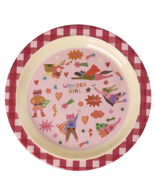 Rice - Kinderbord rond - Hero roze