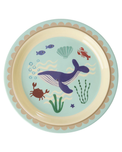 Rice - Melamine Kinderbord - Blauw - Ocean Print
