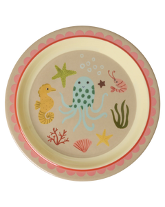 Rice Melamine kinderbord - Koraal - Ocean Print