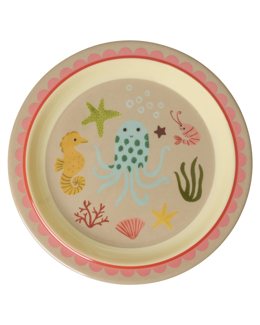 Rice Melamine kinderbord - Koraal - Ocean Print