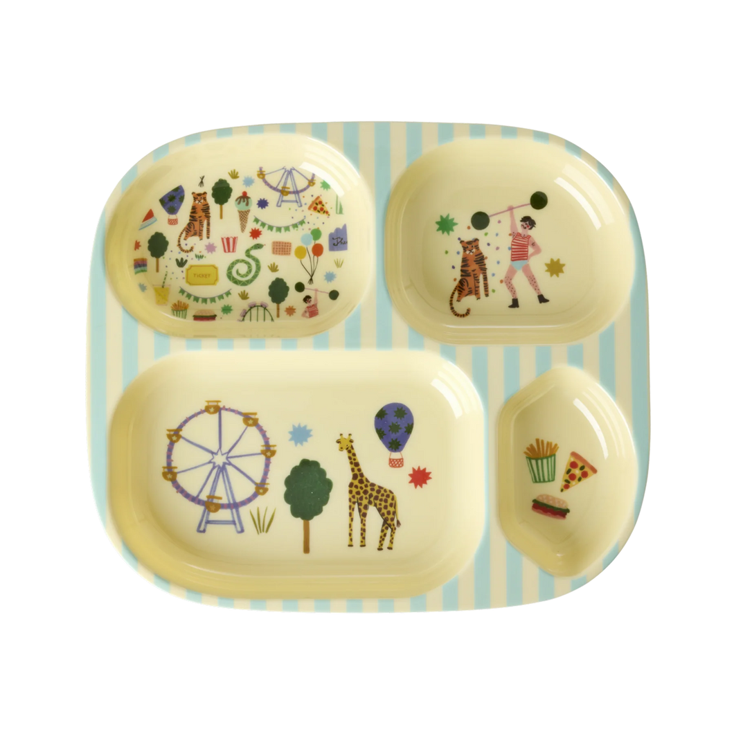 Rice - Kinderbord met 4 Compartimenten - Mint - Fun Fair Print