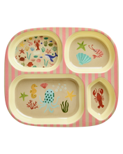 Afbeelding in Gallery-weergave laden, Rice - Kinderbord met 4 Compartimenten - Koraal - Ocean Print

