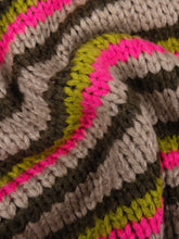Afbeelding in Gallery-weergave laden, Knitted sweater Meggie - Olive/ Fuchsia/ Warm grey
