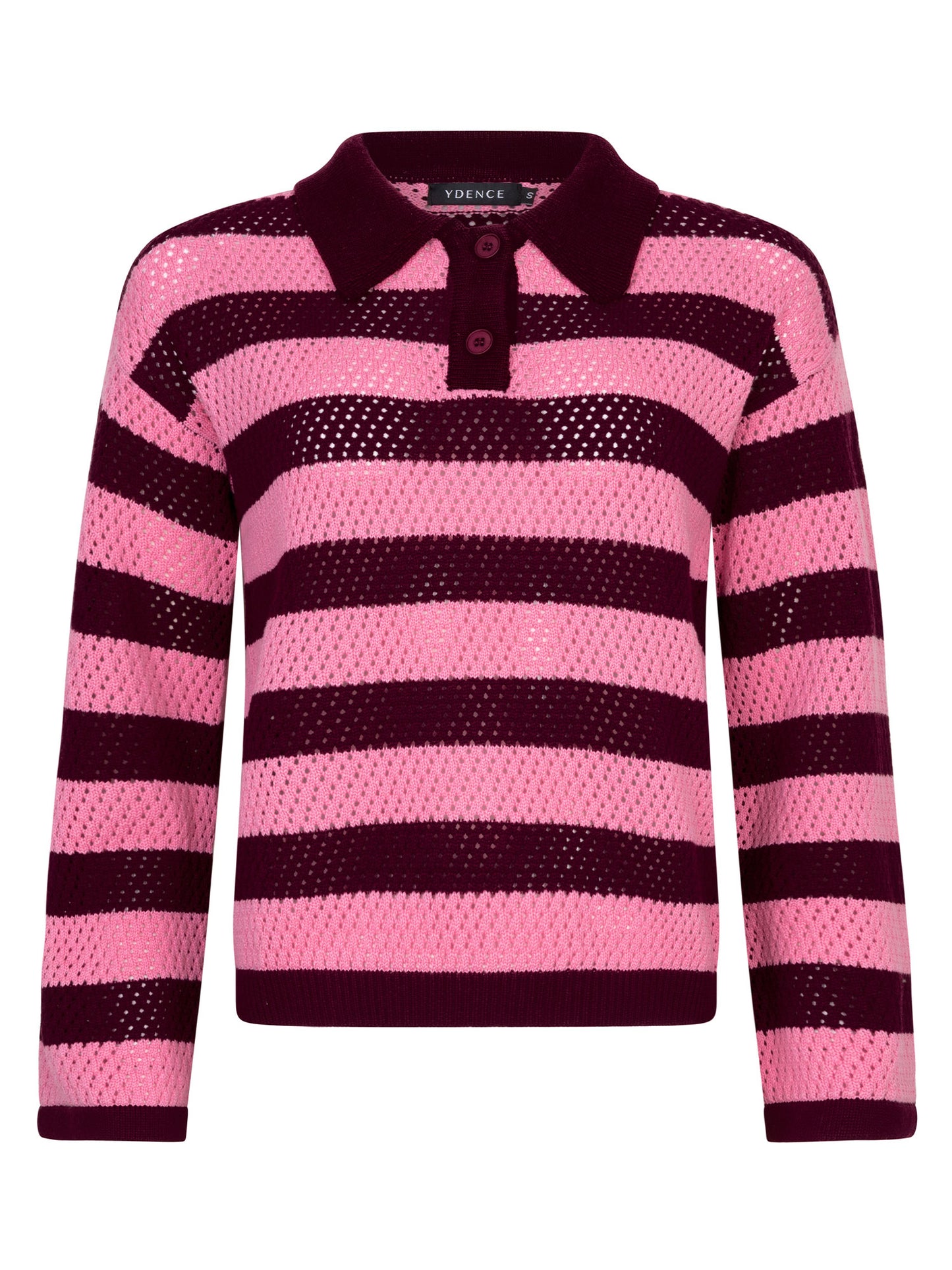 Ydence Knitted top Agnes - Burgundy/coral pink