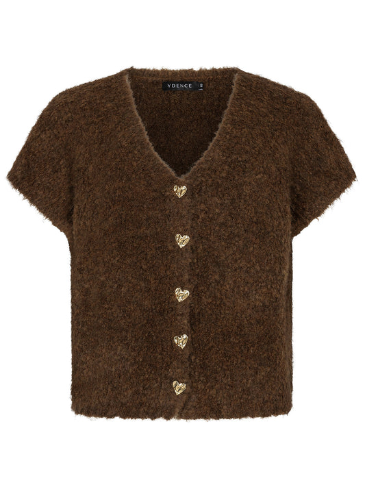 Ydence Knitted Cardigan Rochelle - Coffee brown