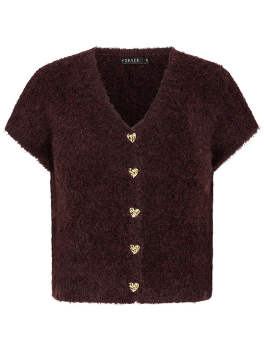 Ydence Knitted Cardigan Rochelle - Plum