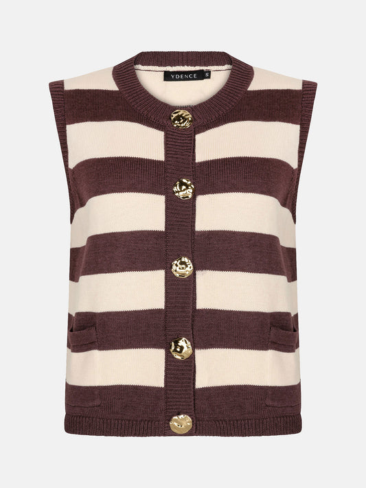Ydence Knitted top Judith - Brown/Ecru