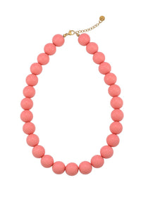 Ketting kralen groot - Roze/koraal
