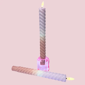 LED Swirl Kaars - Lila Sand