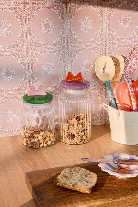 Rice - Glas Pot Strik - Groen / Roze