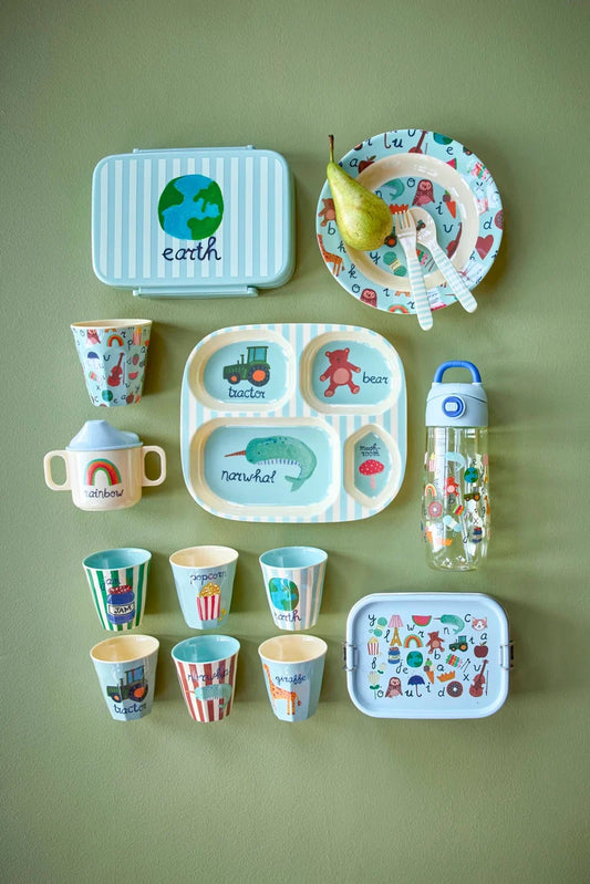 Rice - Kinderbord ABC blauw