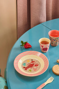 Rice Melamine kinderschaaltje - Koraal - Ocean Print