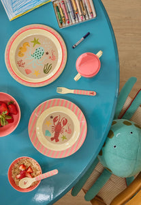 Rice Melamine kinderbord - Koraal - Ocean Print