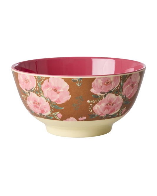 Rice - Melamine Bowl Medium - Floral fiesta rose