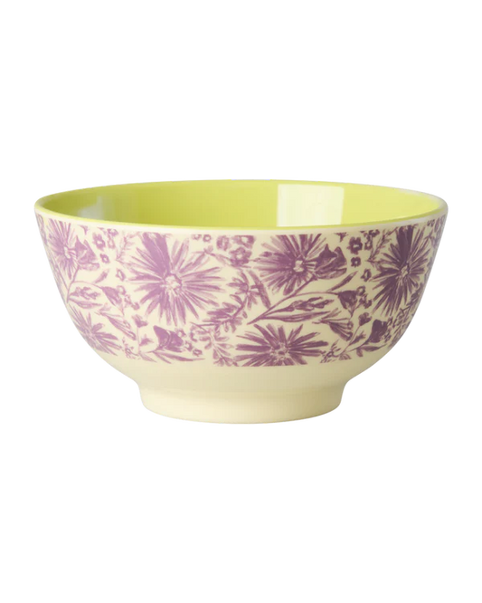 Rice - Melamine Bowl Medium - Flower Press Print