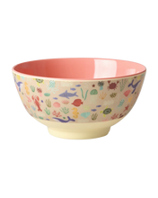 Afbeelding in Gallery-weergave laden, Rice - Melamine bowl medium - Koraal - Ocean print
