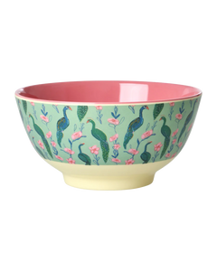 Rice - Melamine Bowl Medium - Peacock Power