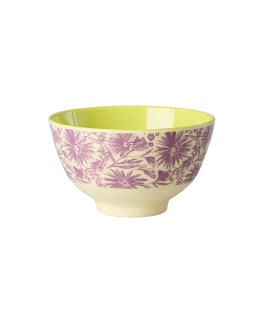Rice - Melamine Bowl Small - Flower Press Print