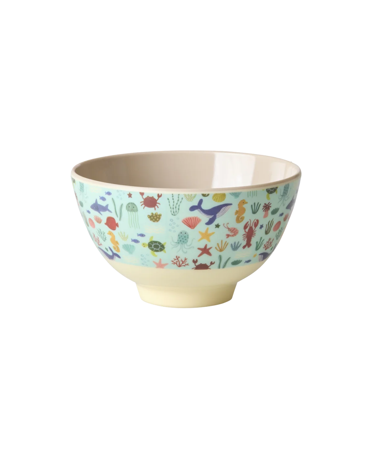 Rice - Melamine bowl small - Mint - Ocean print