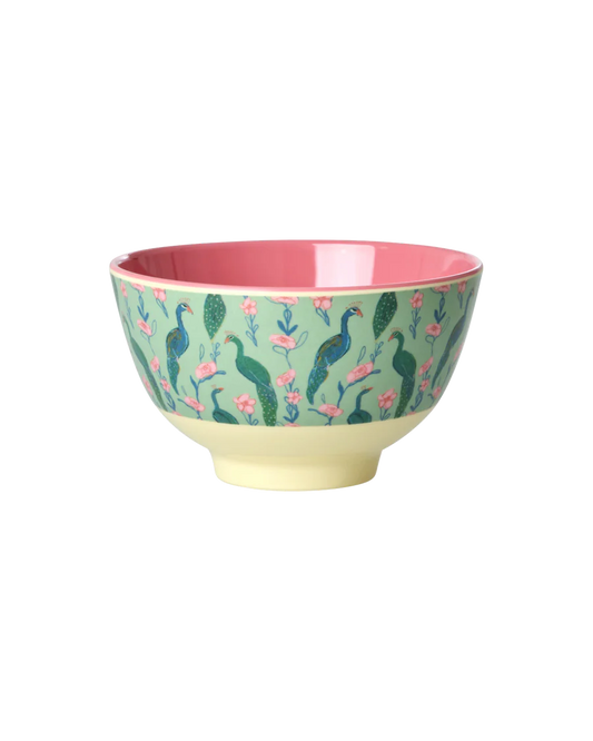 Rice - Melamine Bowl Small - Peacock Power
