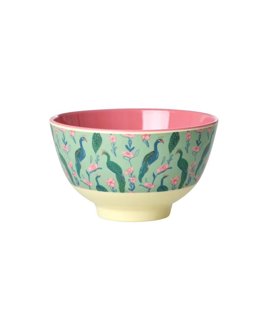 Rice - Melamine Bowl Small - Peacock Power
