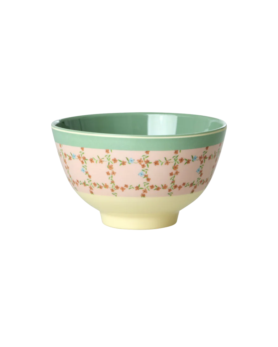 Rice - Melamine Bowl Small - Checkered Stencil