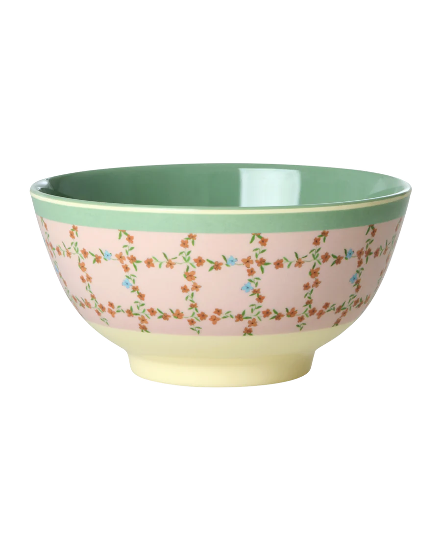 Rice - Melamine Bowl Medium - Checkered Stencil
