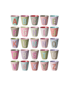 Melamine cup Flowers - A t/m Z