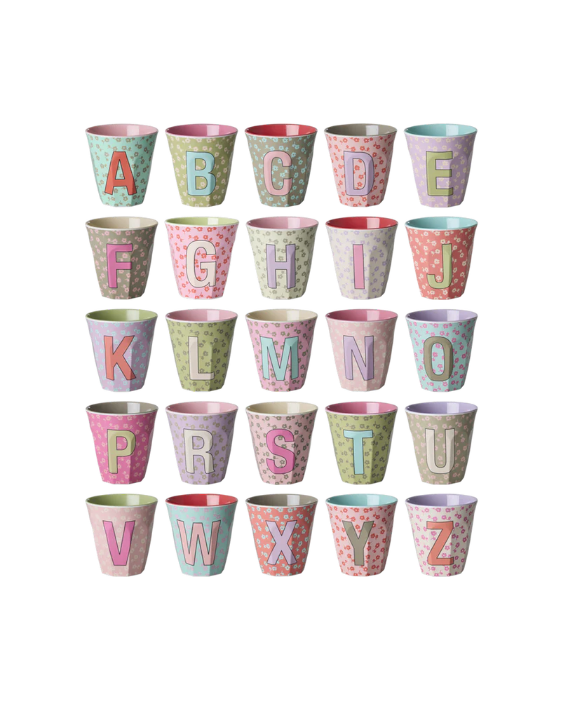Melamine cup Flowers - A t/m Z