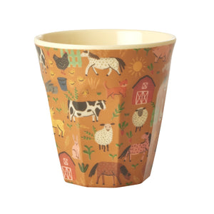 Melamine cup medium - Rice Farm print