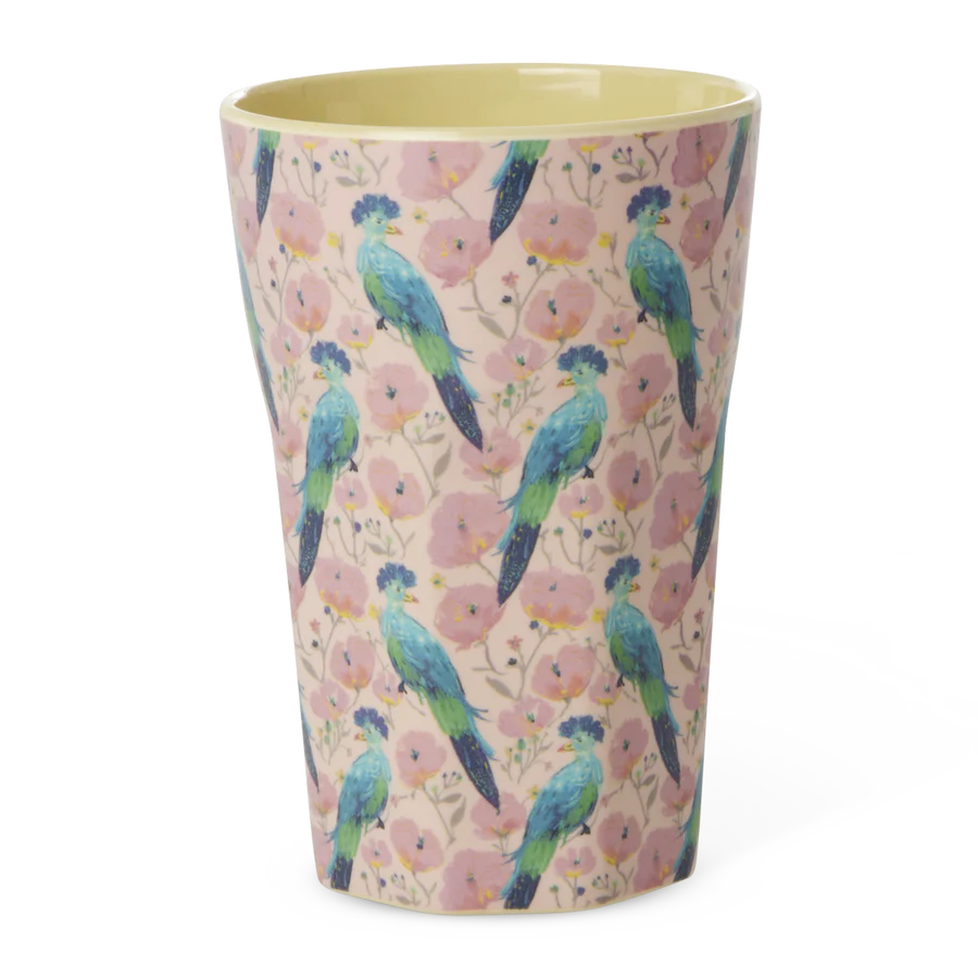 Rice - Melamine Tall Cup - Exotic Bird Print