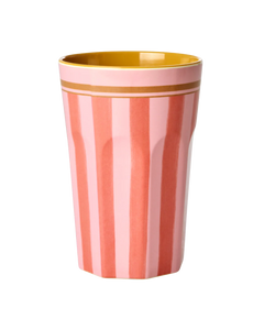 Rice - Melamine cup with organic stripes print - tall