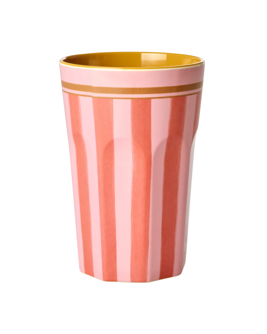 Rice - Melamine cup with organic stripes print - tall