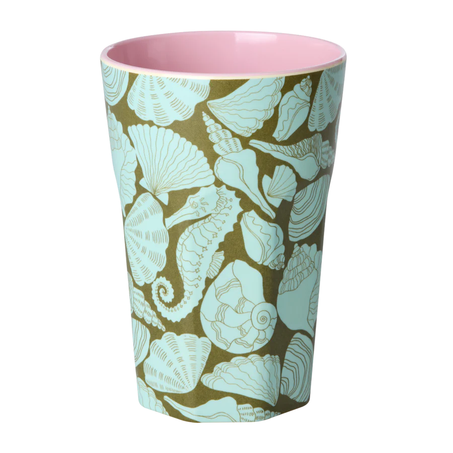 Melamine cup groot - Sea shell print