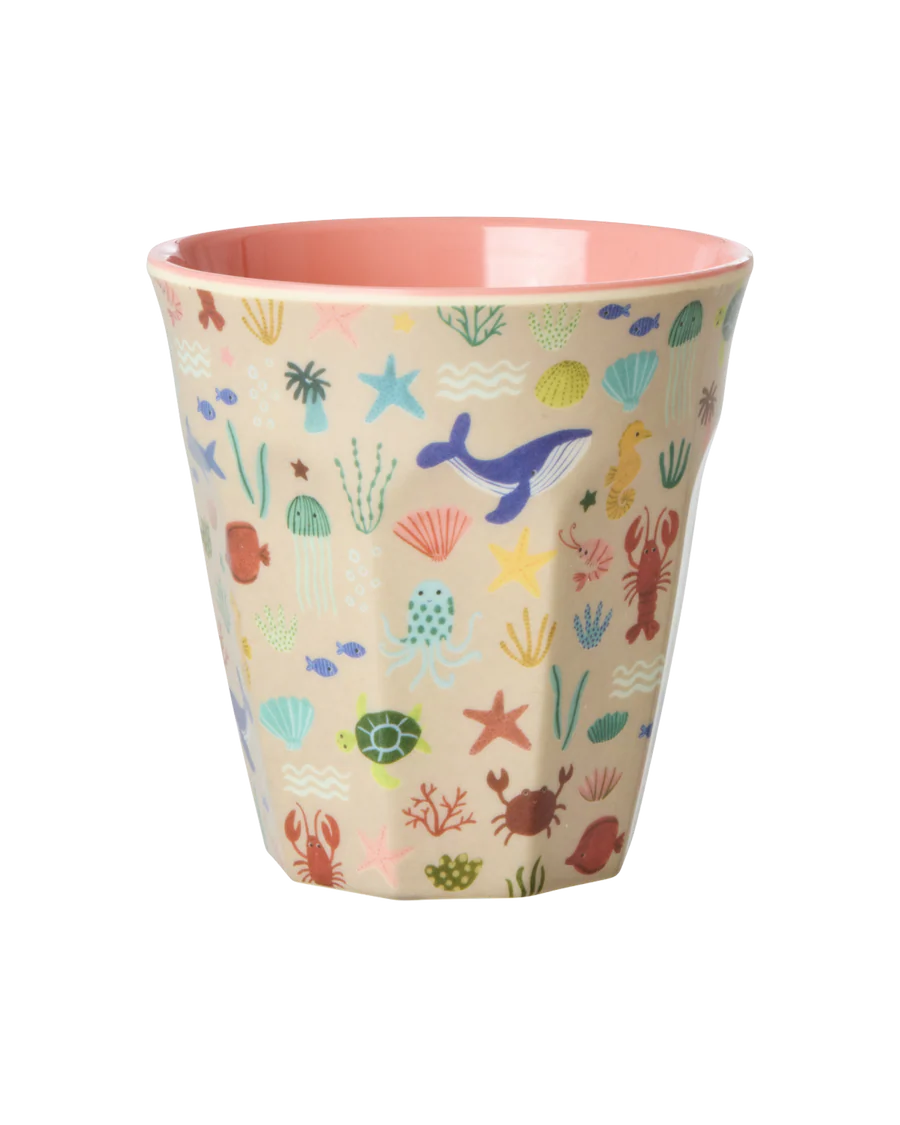 Rice - Melamine beker - Koraal - Ocean Print