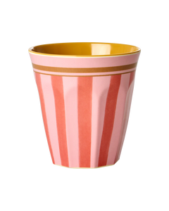 Rice - Melamine cup with organic stripes print - Medium