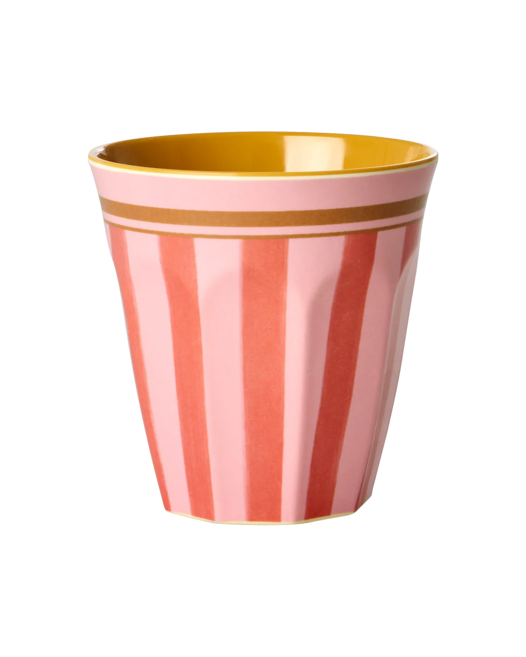 Rice - Melamine cup with organic stripes print - Medium