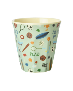 Rice - Melamine beker - Zacht groen - Sports print