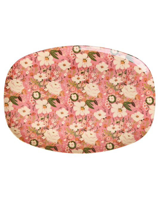 Rice - Melamine Rectangular Plate  with Alison Flower print