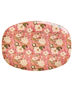 Rice - Melamine Rectangular Plate  with Alison Flower print