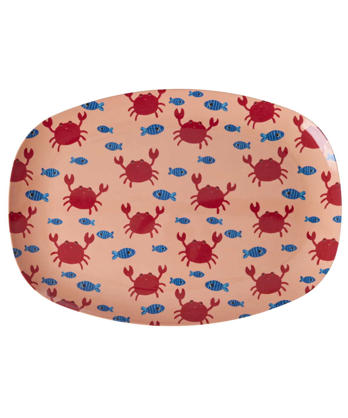 Rice - Groot Rechthoekig Dinerbord - Crab Print