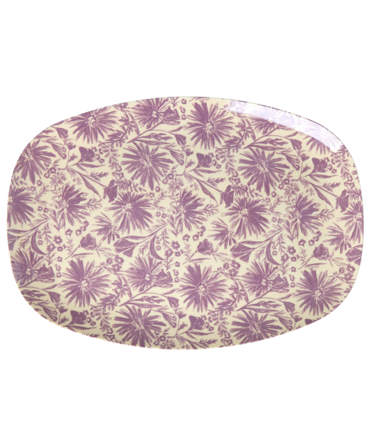 Rice - Melamine plate - Flower press print