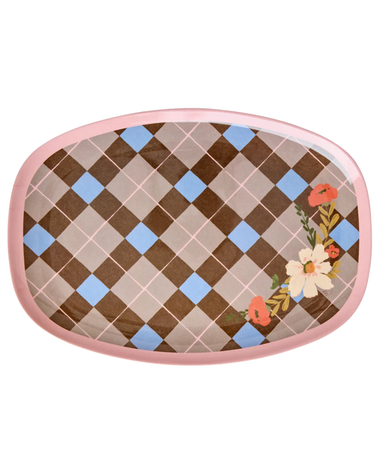 Rice - Melanine plate with Gorgeous Tile print