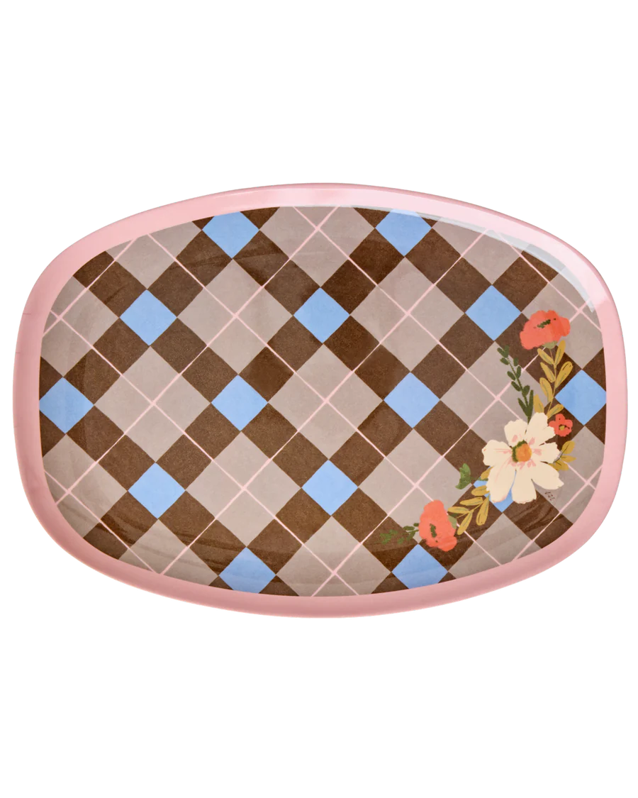 Rice - Melanine plate with Gorgeous Tile print