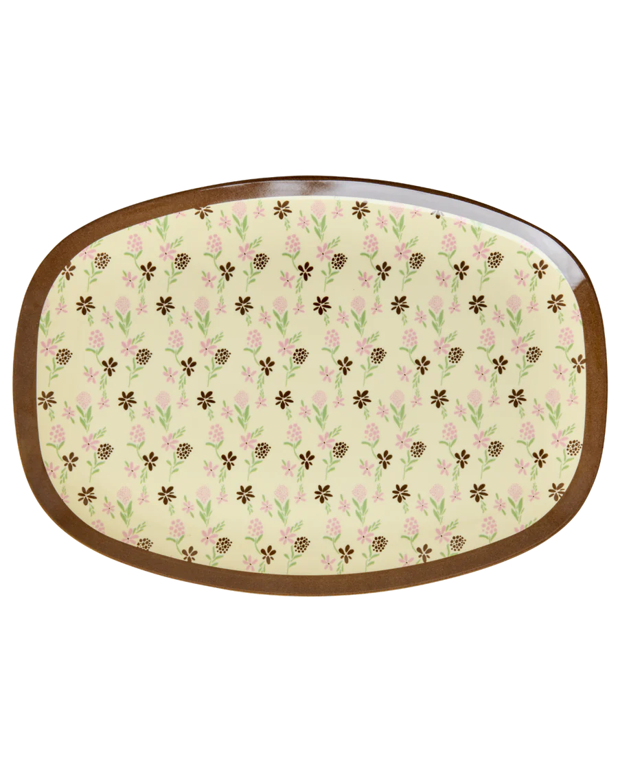 Rice - Melamine plate with Hacienda flower print