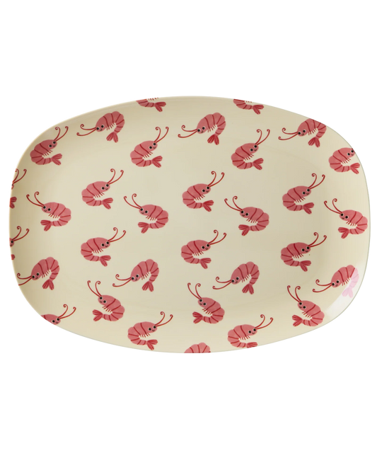 Rice - Groot Rechthoekig Dinerbord - Shrimp Print