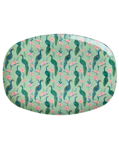 Rice - Melamine plate with peacock power print