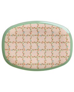 Rice - Melamine plate with checkered stencil print